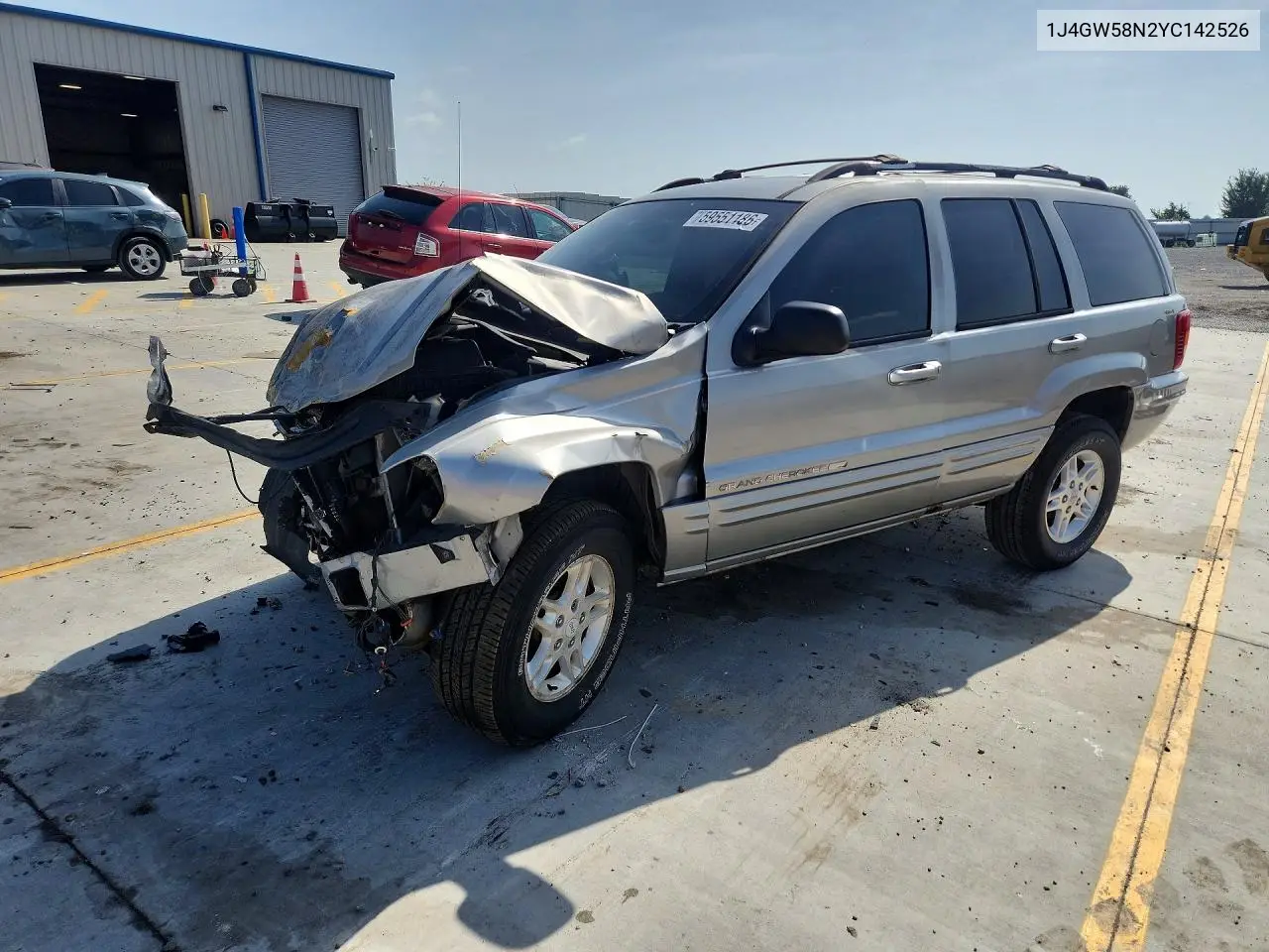 2000 Jeep Grandrokee VIN: 1J4GW58N2YC142526 Lot: 59551186
