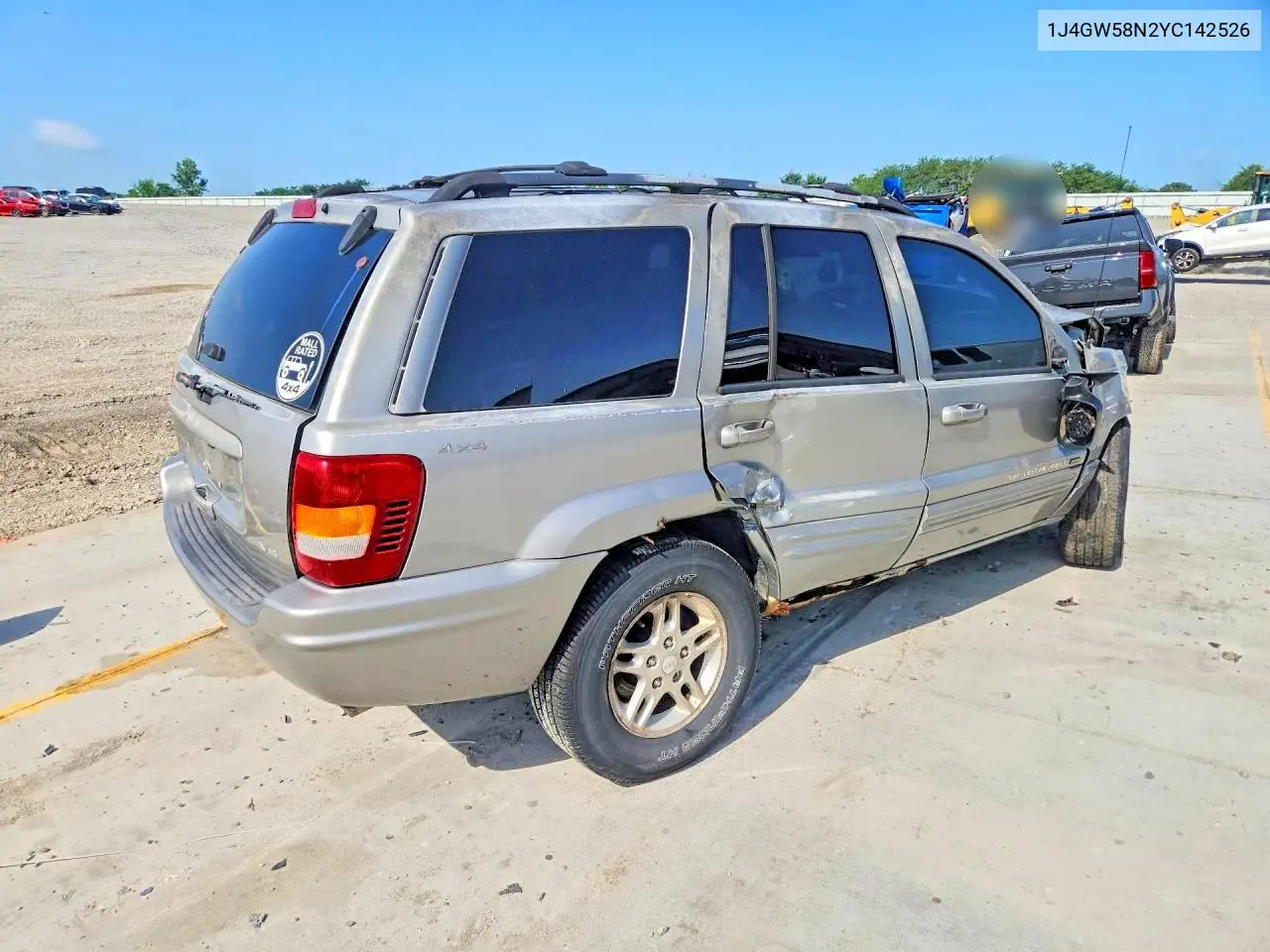 2000 Jeep Grandrokee VIN: 1J4GW58N2YC142526 Lot: 59551186
