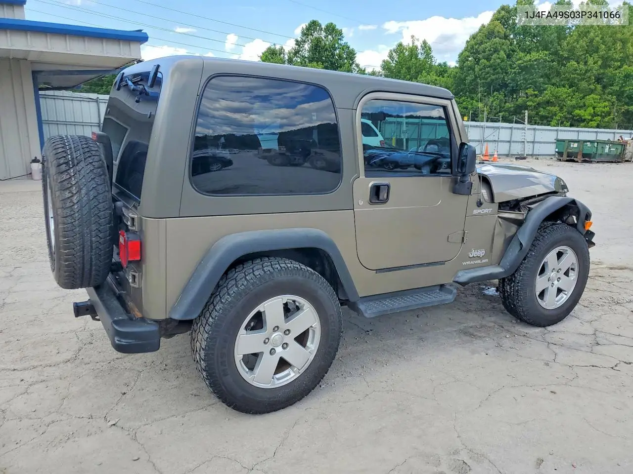 2003 Jeep Wrangler / Tj Sport VIN: 1J4FA49S03P341066 Lot: 57824346