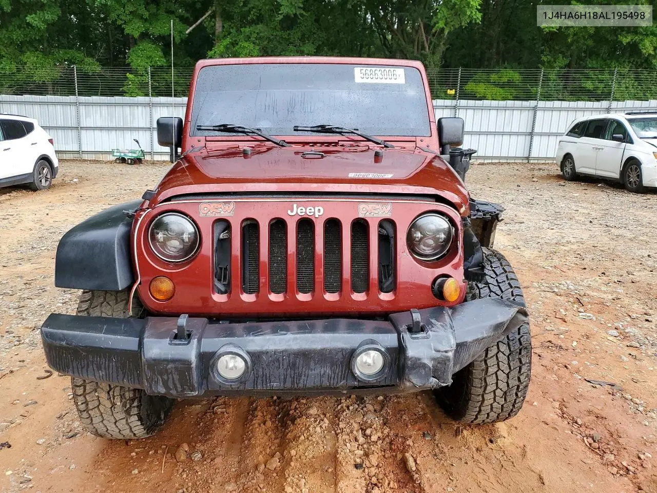 2010 Jeep Wrangler Unlimited Rubicon VIN: 1J4HA6H18AL195498 Lot: 56863006