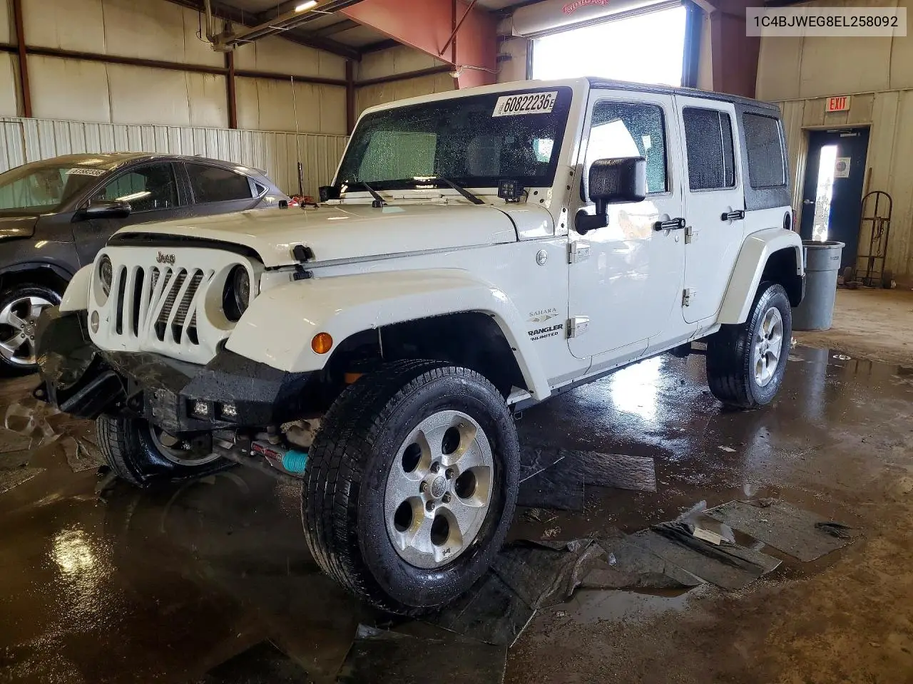 2014 Jeep Wrangler Unlimited Sahara VIN: 1C4BJWEG8EL258092 Lot: 60822236