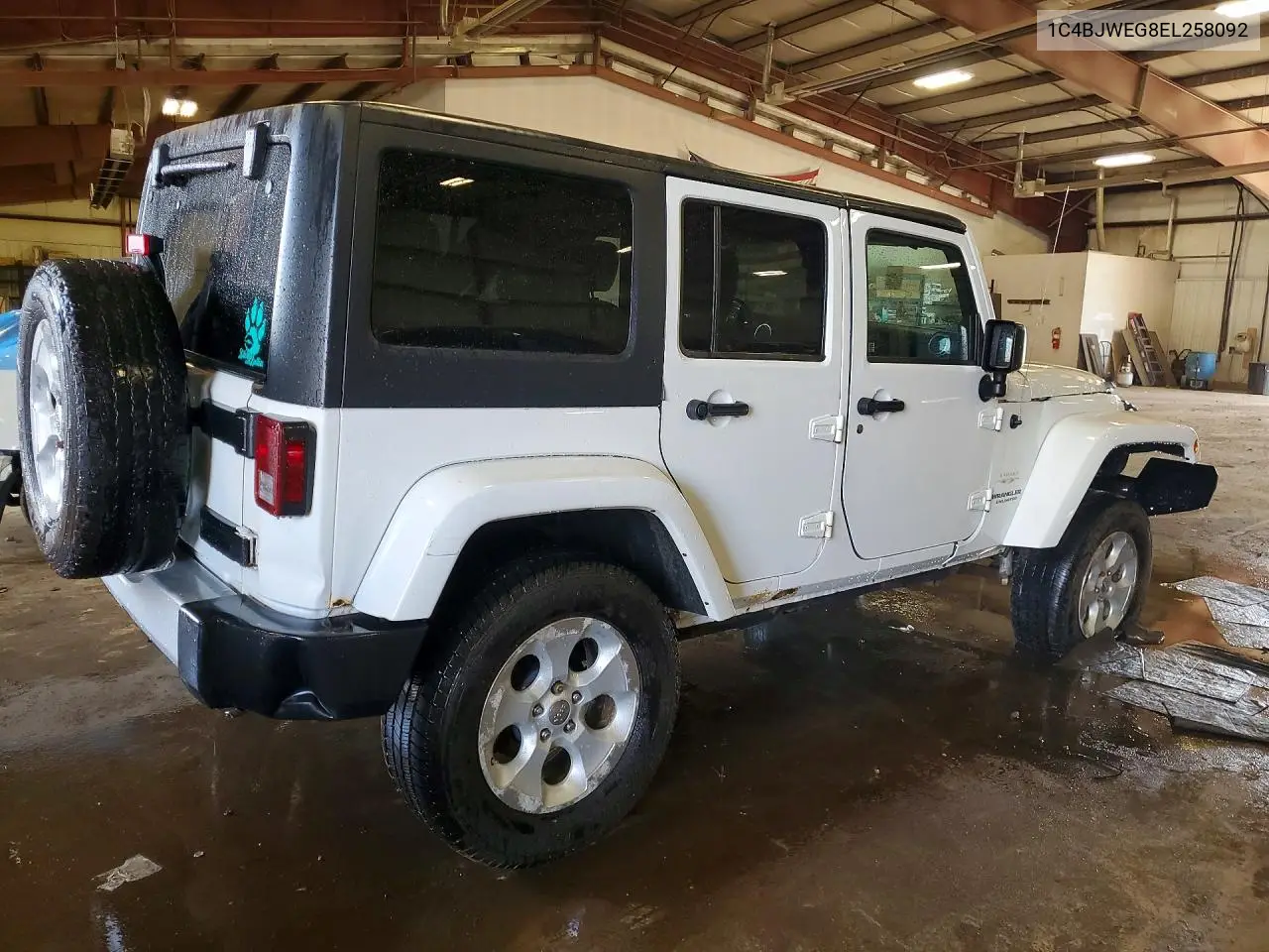 2014 Jeep Wrangler Unlimited Sahara VIN: 1C4BJWEG8EL258092 Lot: 60822236
