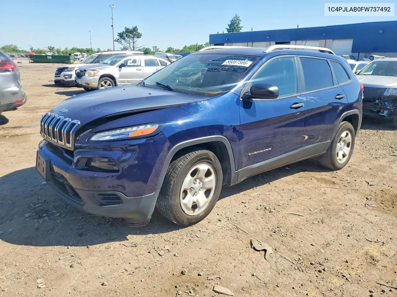 2015 Jeep Cherokee Sport VIN: 1C4PJLAB0FW737492 Lot: 56067586