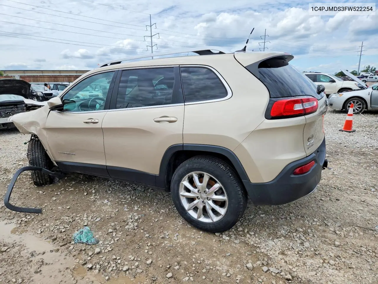 2015 Jeep Cherokee Limited VIN: 1C4PJMDS3FW522254 Lot: 57499896