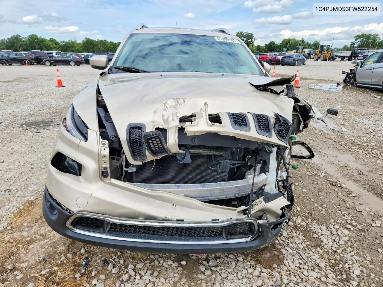 2015 Jeep Cherokee Limited VIN: 1C4PJMDS3FW522254 Lot: 57499896