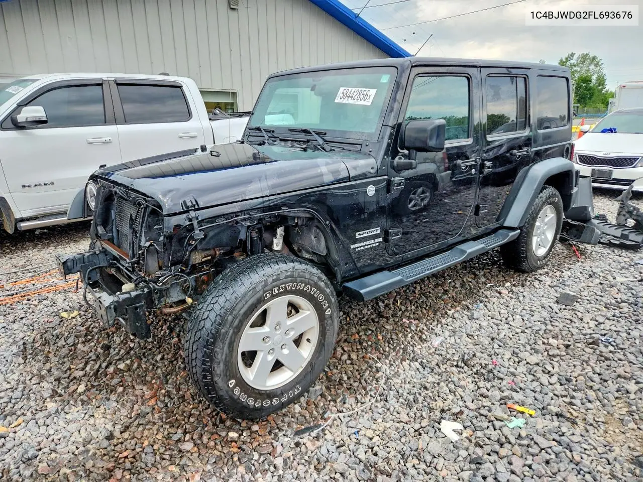 2015 Jeep Wrangler Unlimited Sport VIN: 1C4BJWDG2FL693676 Lot: 58442856