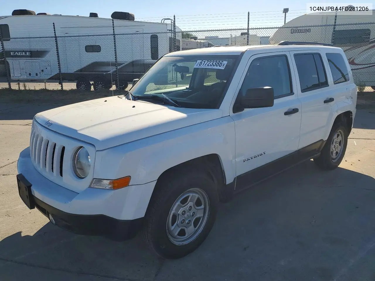 2015 Jeep Patriot Sport VIN: 1C4NJPBA4FD281206 Lot: 61723386