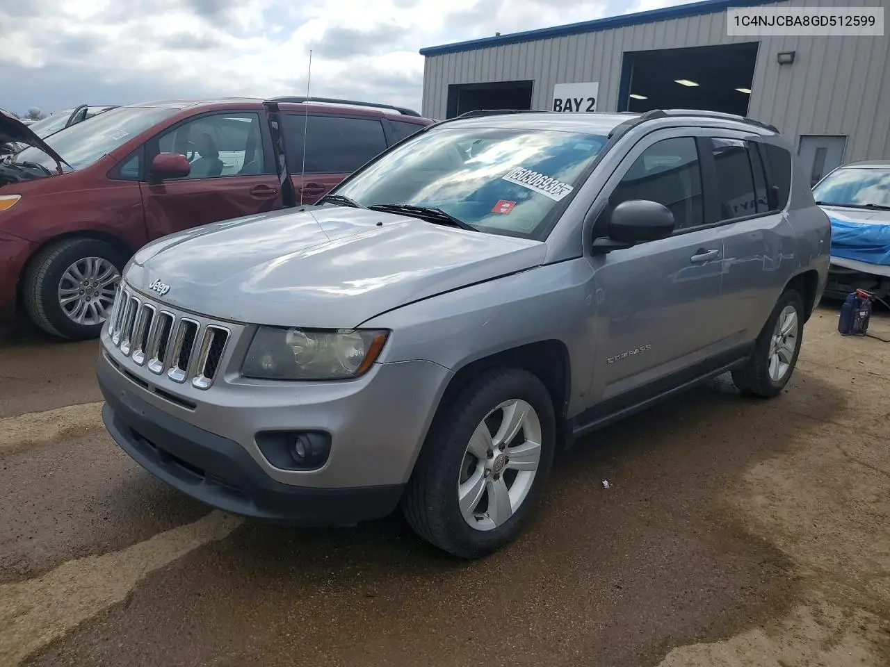 2016 Jeep Compass Sport VIN: 1C4NJCBA8GD512599 Lot: 50306936