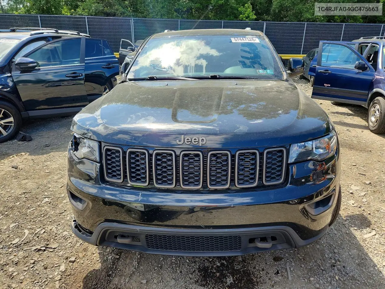 2016 Jeep Grand Cherokee Laredo VIN: 1C4RJFAG4GC475663 Lot: 57447526