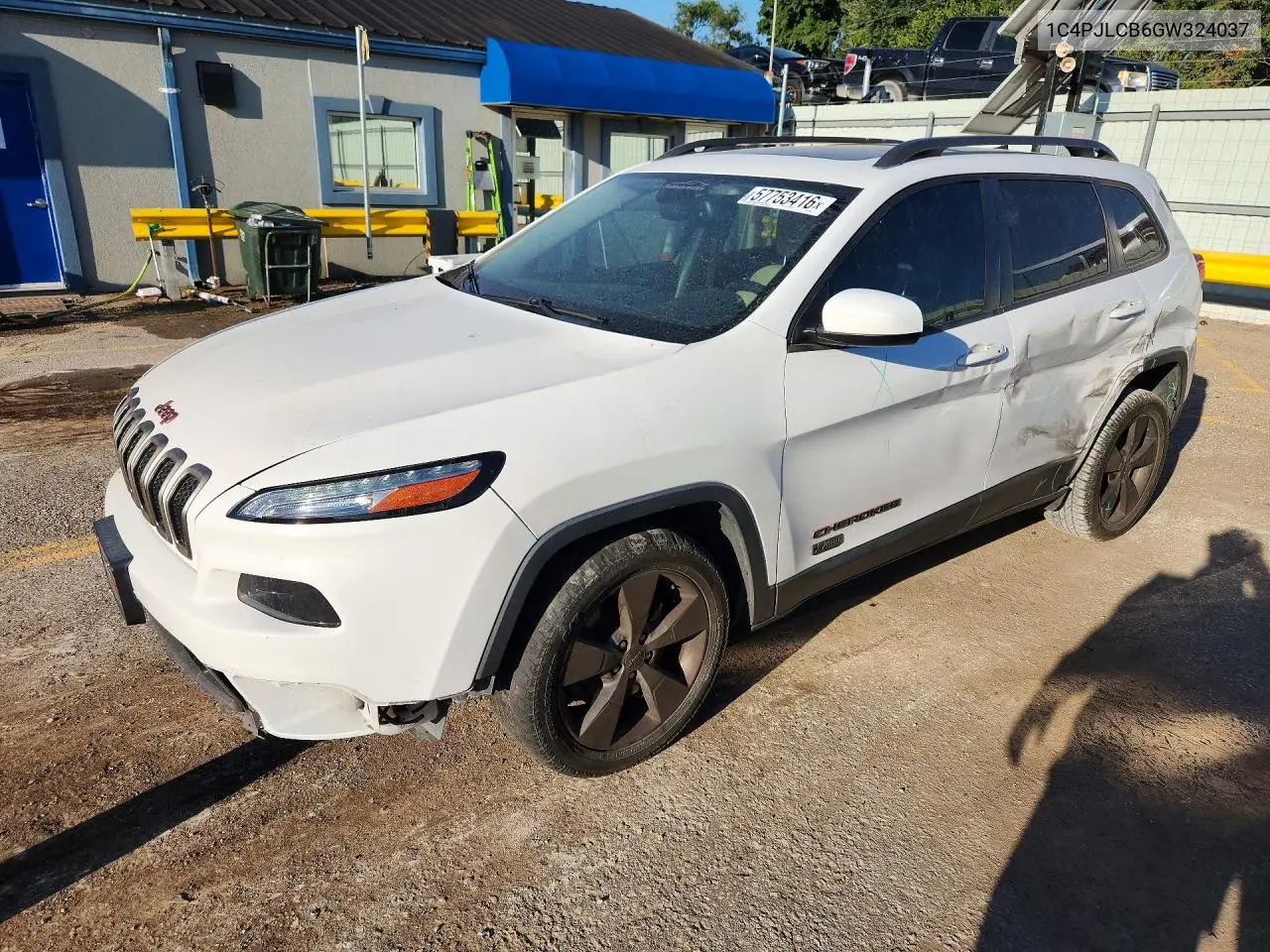 2016 Jeep Cherokee Latitude VIN: 1C4PJLCB6GW324037 Lot: 57753416