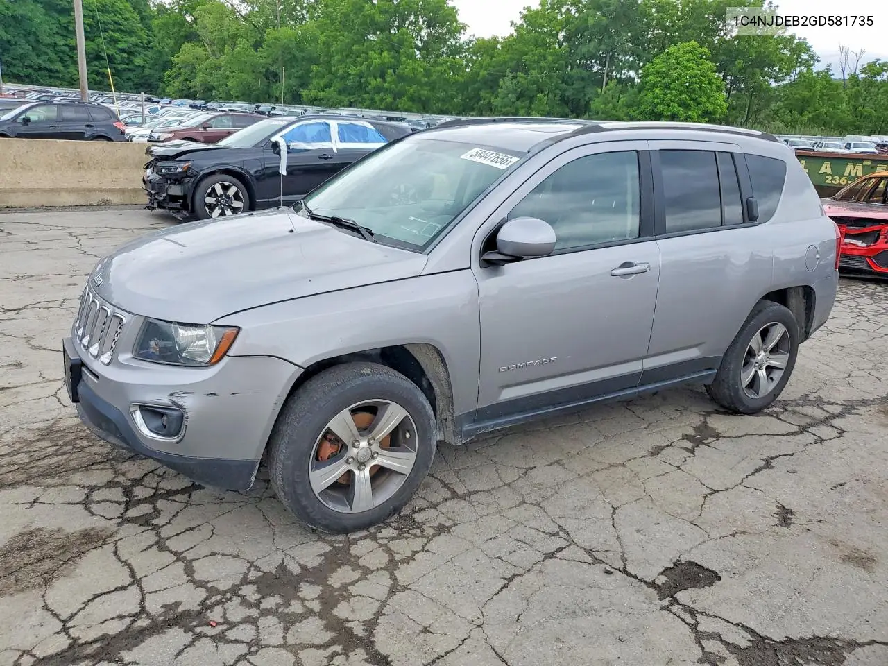 2016 Jeep Compass Latitude VIN: 1C4NJDEB2GD581735 Lot: 58447656