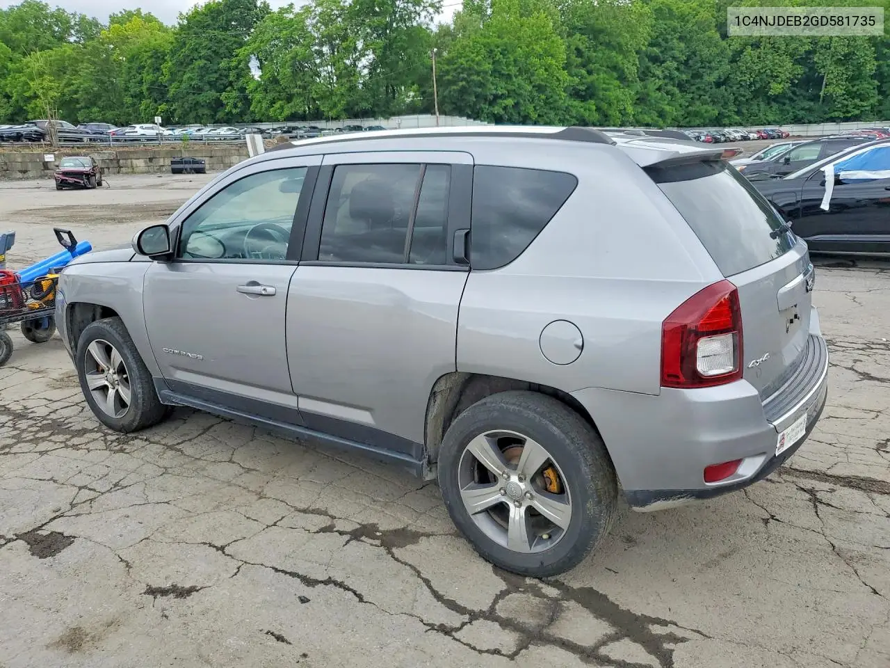 2016 Jeep Compass Latitude VIN: 1C4NJDEB2GD581735 Lot: 58447656