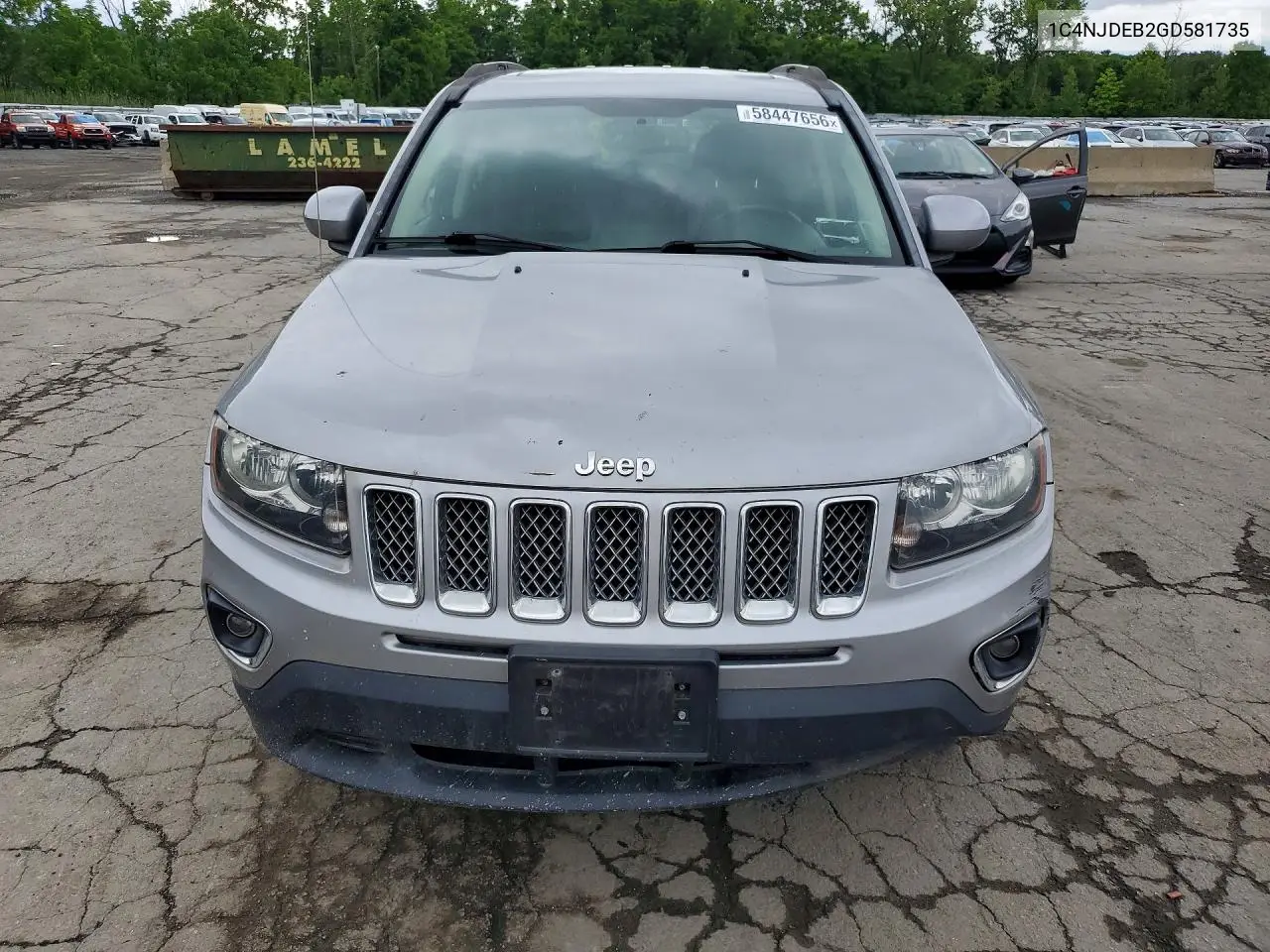 2016 Jeep Compass Latitude VIN: 1C4NJDEB2GD581735 Lot: 58447656