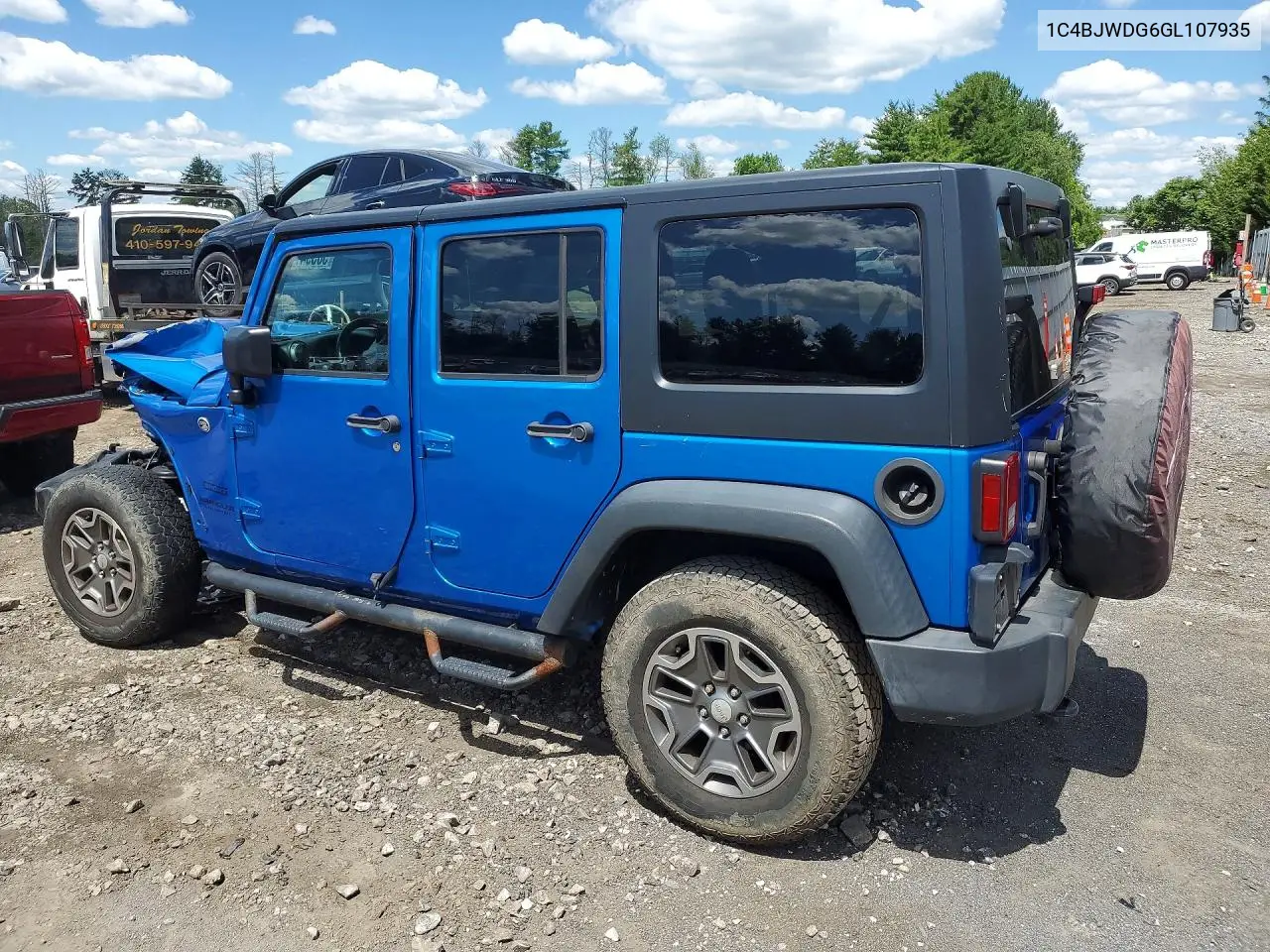 2016 Jeep Wrangler Unlimited Sport VIN: 1C4BJWDG6GL107935 Lot: 58594786