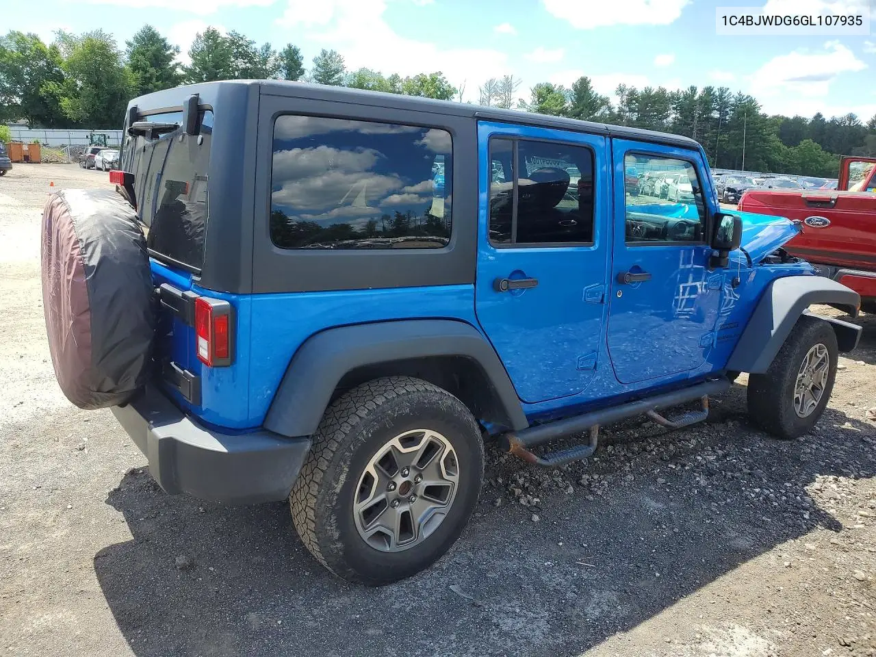 2016 Jeep Wrangler Unlimited Sport VIN: 1C4BJWDG6GL107935 Lot: 58594786