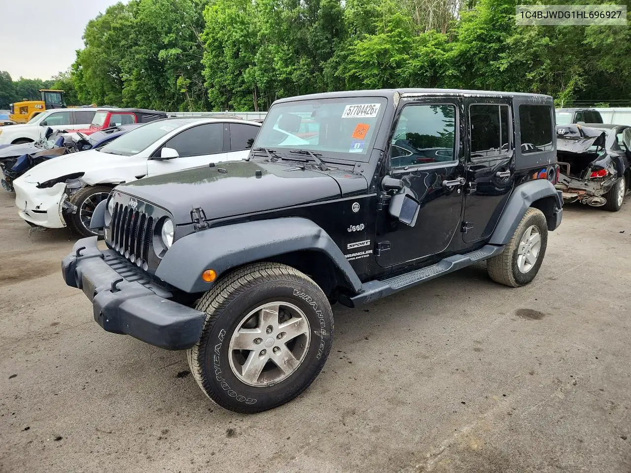 2017 Jeep Wrangler Unlimited Sport VIN: 1C4BJWDG1HL696927 Lot: 57704426