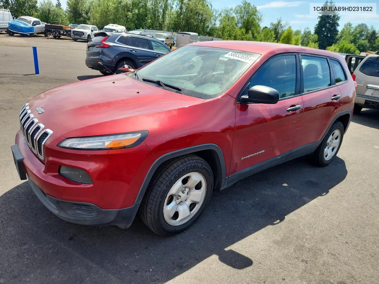 2017 Jeep Cherokee Sport VIN: 1C4PJLAB9HD231822 Lot: 58832696