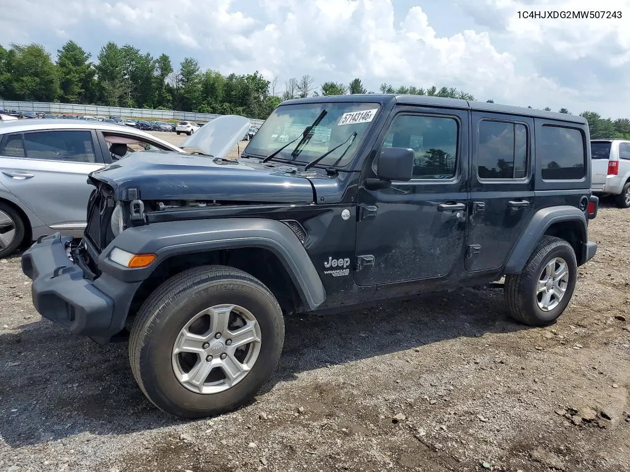 2021 Jeep Wrangler Unlimited Sport VIN: 1C4HJXDG2MW507243 Lot: 57143146