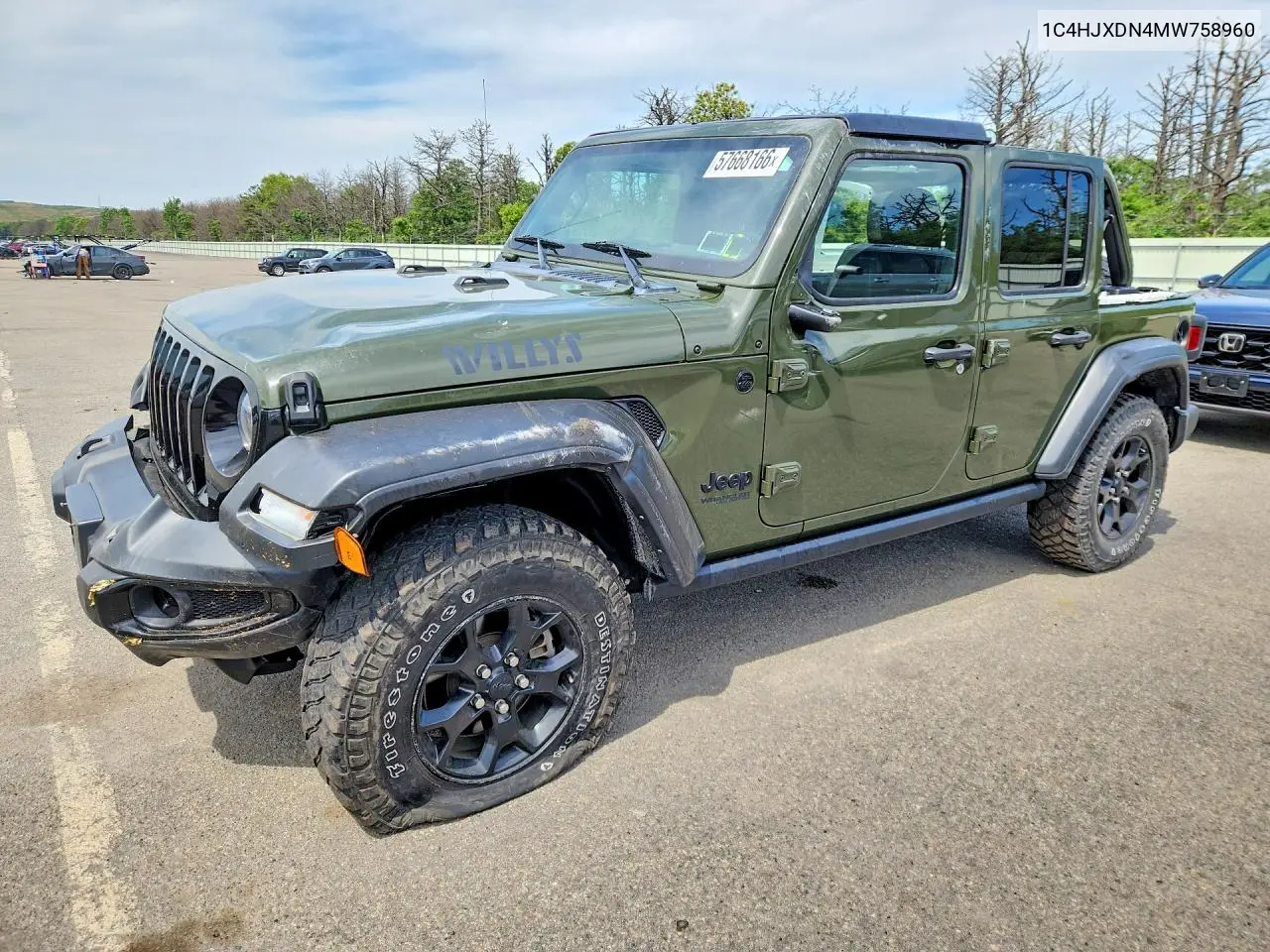 2021 Jeep Wrangler Unlimited Sport VIN: 1C4HJXDN4MW758960 Lot: 57668166