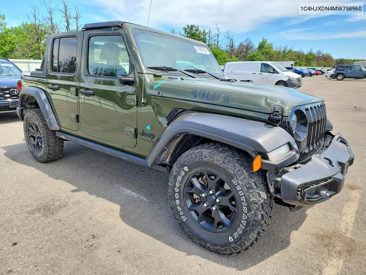 2021 Jeep Wrangler Unlimited Sport VIN: 1C4HJXDN4MW758960 Lot: 57668166