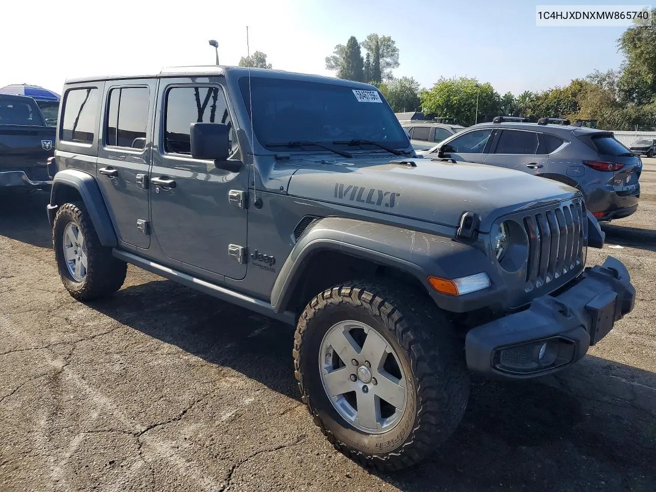 2021 Jeep Wrangler Unlimited Sport VIN: 1C4HJXDNXMW865740 Lot: 58467356