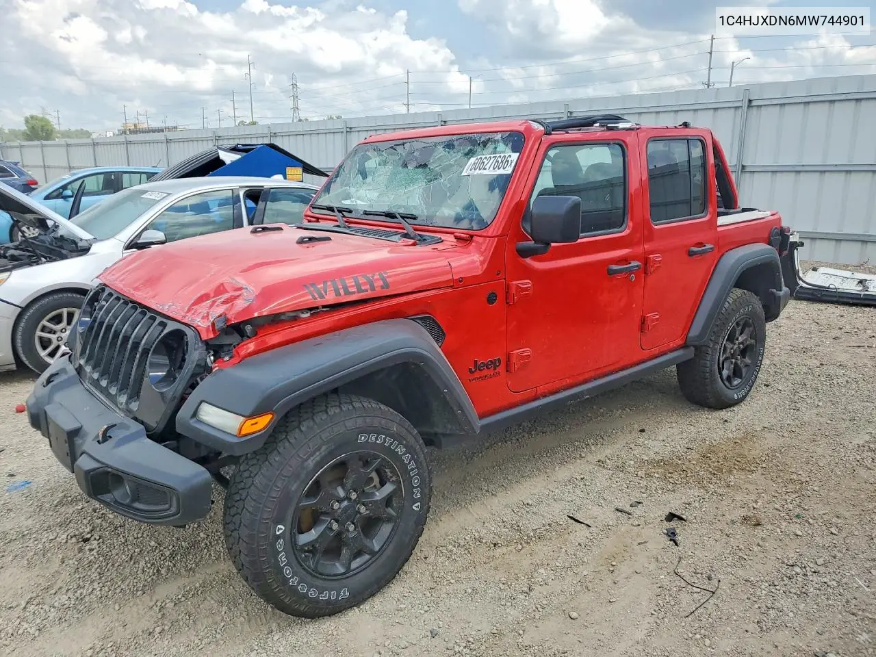 2021 Jeep Wrangler Unlimited Sport VIN: 1C4HJXDN6MW744901 Lot: 60627686
