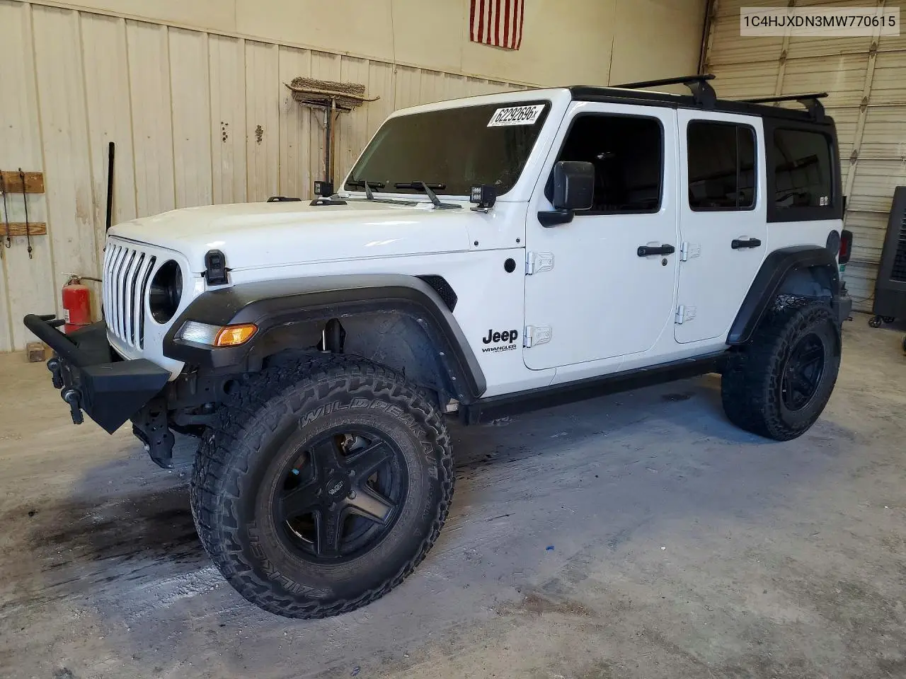 2021 Jeep Wrangler Unlimited Sport VIN: 1C4HJXDN3MW770615 Lot: 62292696