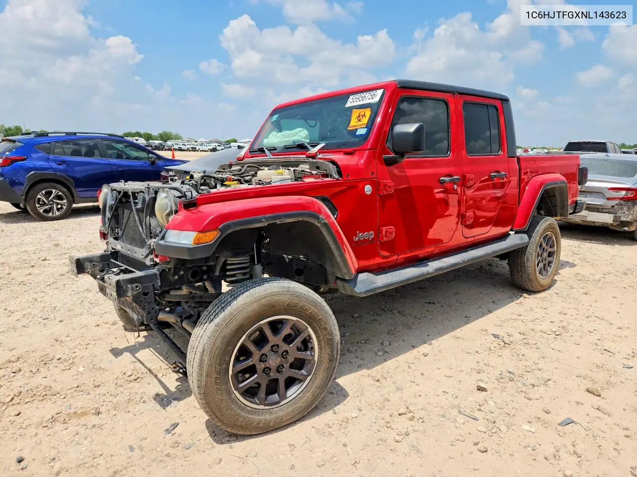 2022 Jeep Gladiator Overland VIN: 1C6HJTFGXNL143623 Lot: 55956756