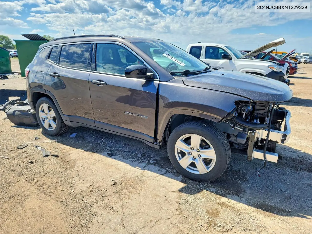 2022 Jeep Compass Latitude VIN: 3C4NJCBBXNT229329 Lot: 57474176