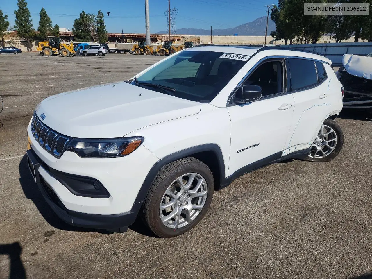 2022 Jeep Compass Latitude Lux VIN: 3C4NJDFB0NT206822 Lot: 57562086