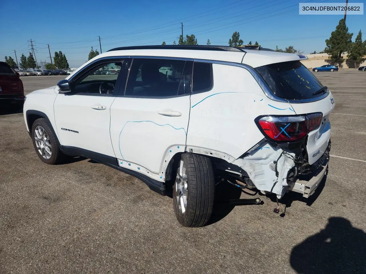 2022 Jeep Compass Latitude Lux VIN: 3C4NJDFB0NT206822 Lot: 57562086