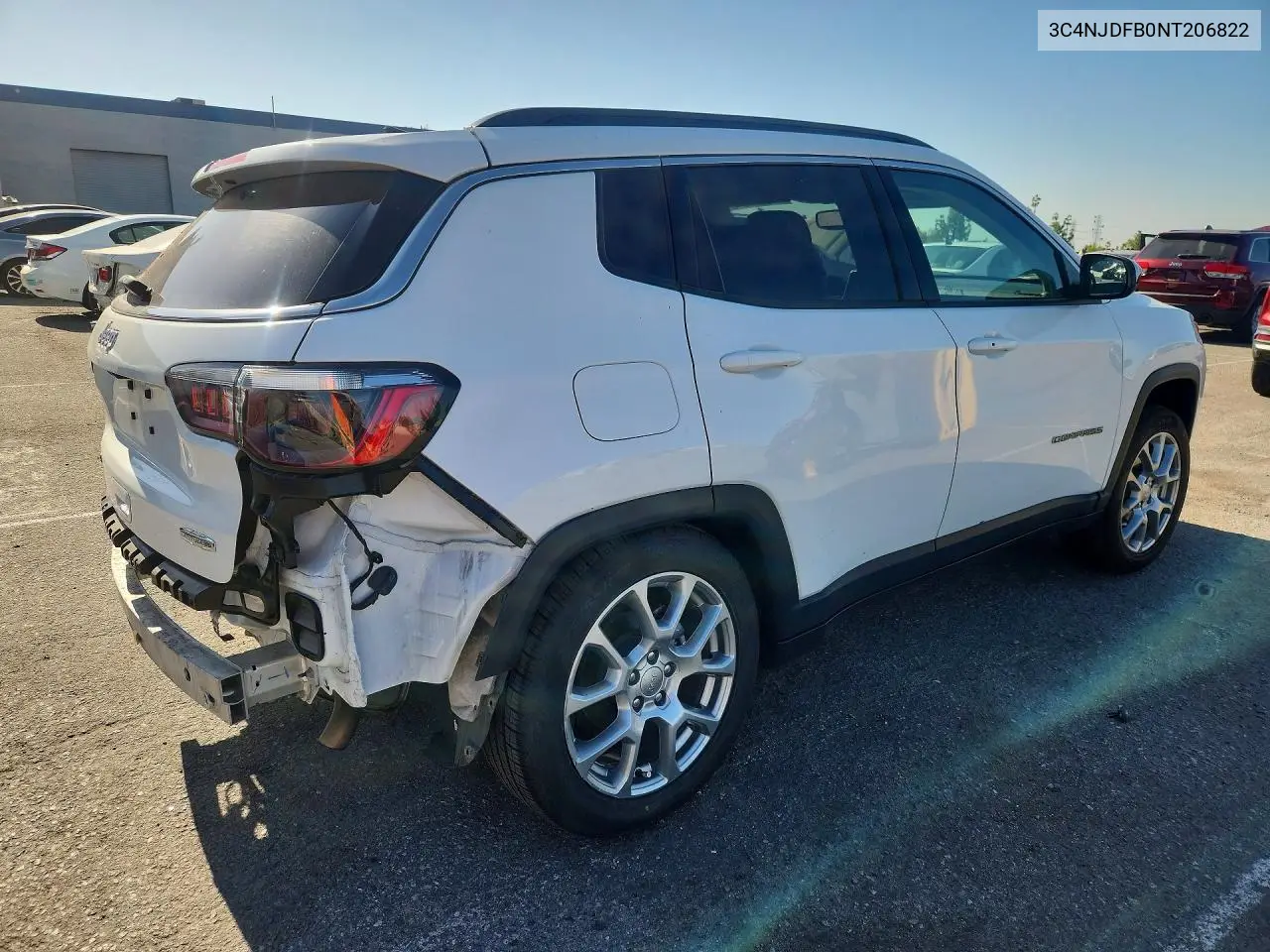 2022 Jeep Compass Latitude Lux VIN: 3C4NJDFB0NT206822 Lot: 57562086