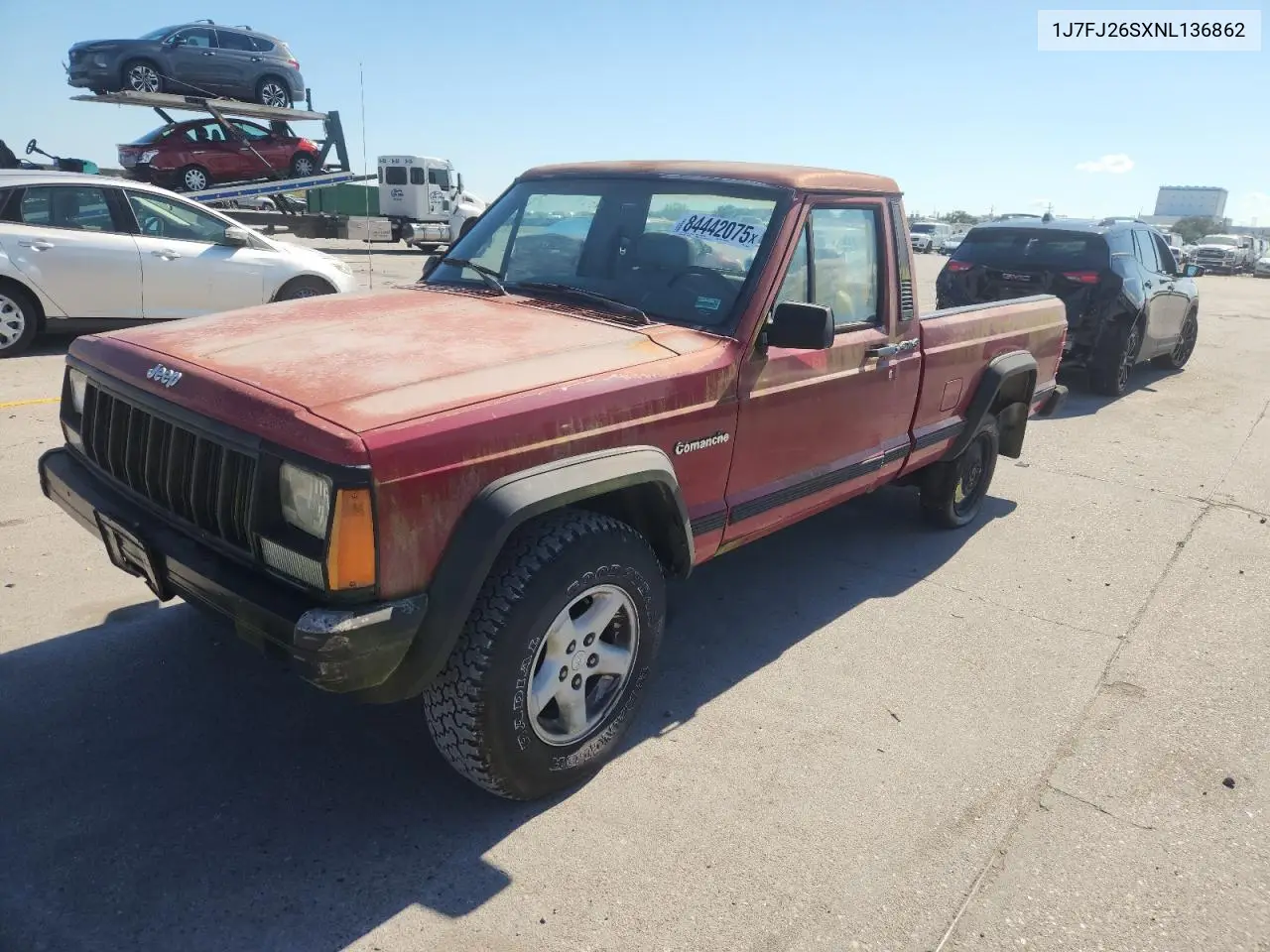 1J7FJ26SXNL136862 1992 Jeep Comanche