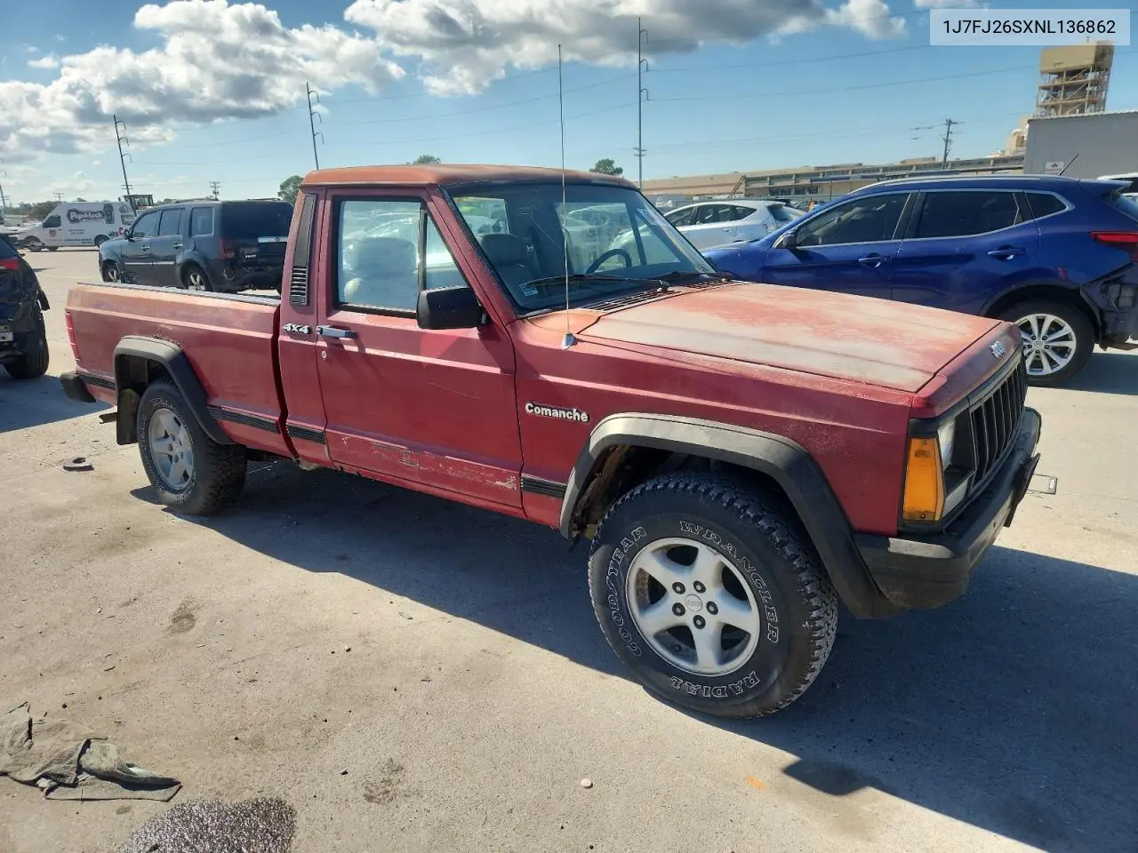 1J7FJ26SXNL136862 1992 Jeep Comanche
