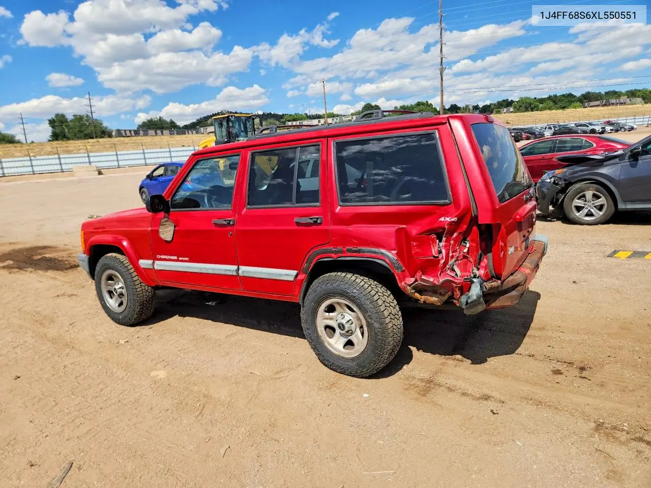 1999 Jeep Cherokee Sport VIN: 1J4FF68S6XL550551 Lot: 62003336