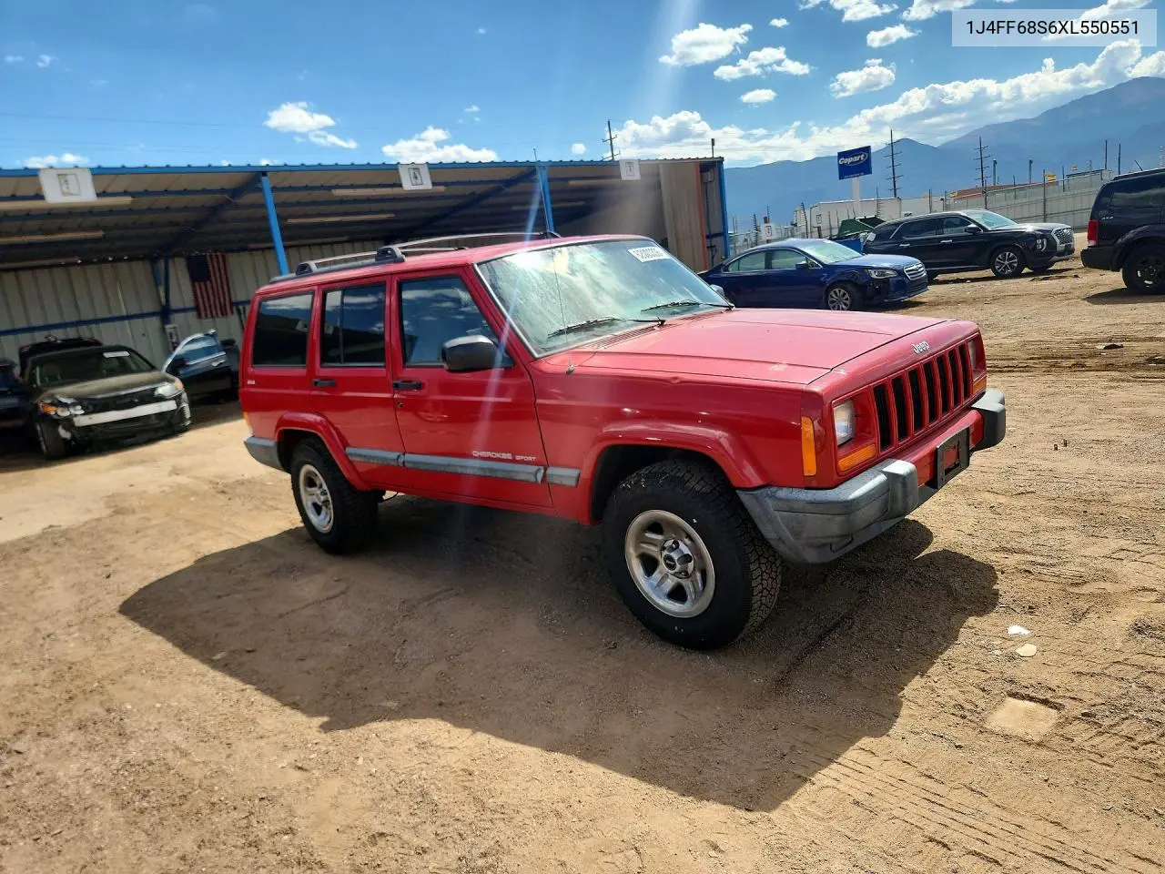 1999 Jeep Cherokee Sport VIN: 1J4FF68S6XL550551 Lot: 62003336