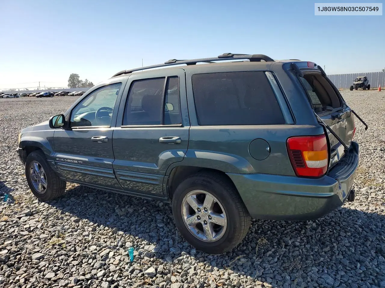 2003 Jeep Grand Cherokee Limited VIN: 1J8GW58N03C507549 Lot: 61420206