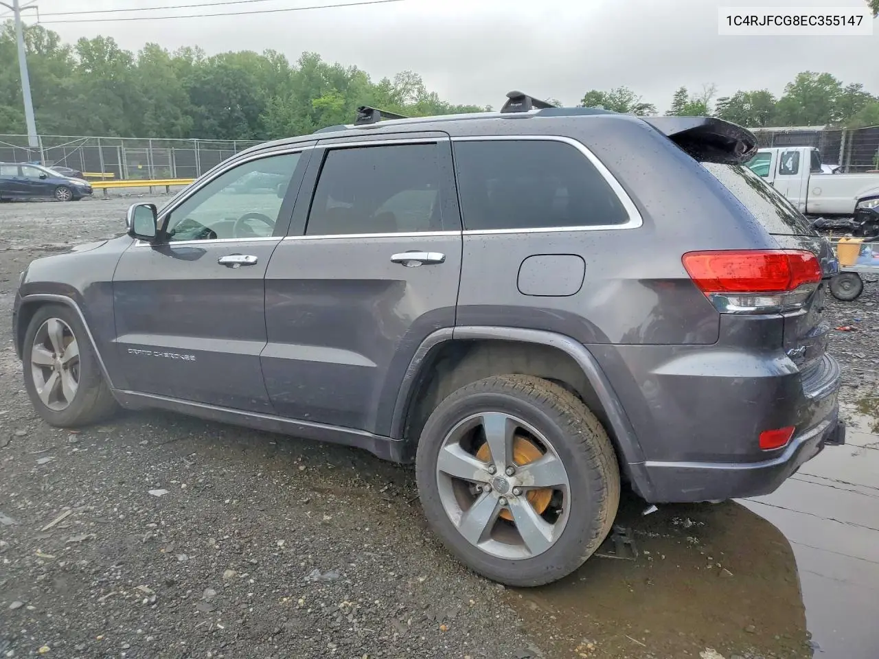2014 Jeep Grand Cherokee Overland VIN: 1C4RJFCG8EC355147 Lot: 59862006