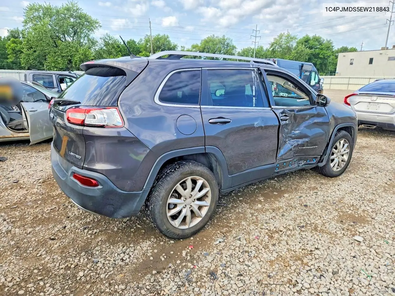2014 Jeep Cherokee Limited VIN: 1C4PJMDS5EW218843 Lot: 61914826