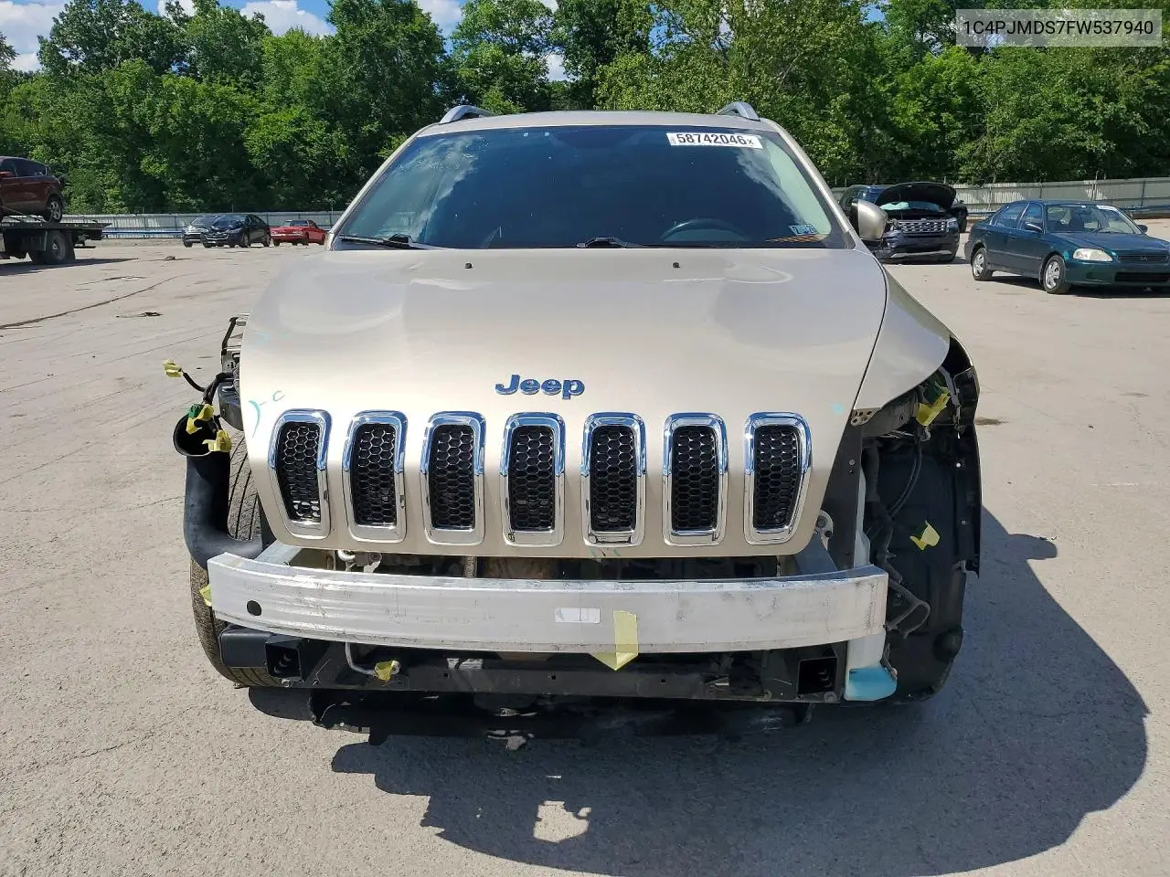 2015 Jeep Cherokee Limited VIN: 1C4PJMDS7FW537940 Lot: 58742046