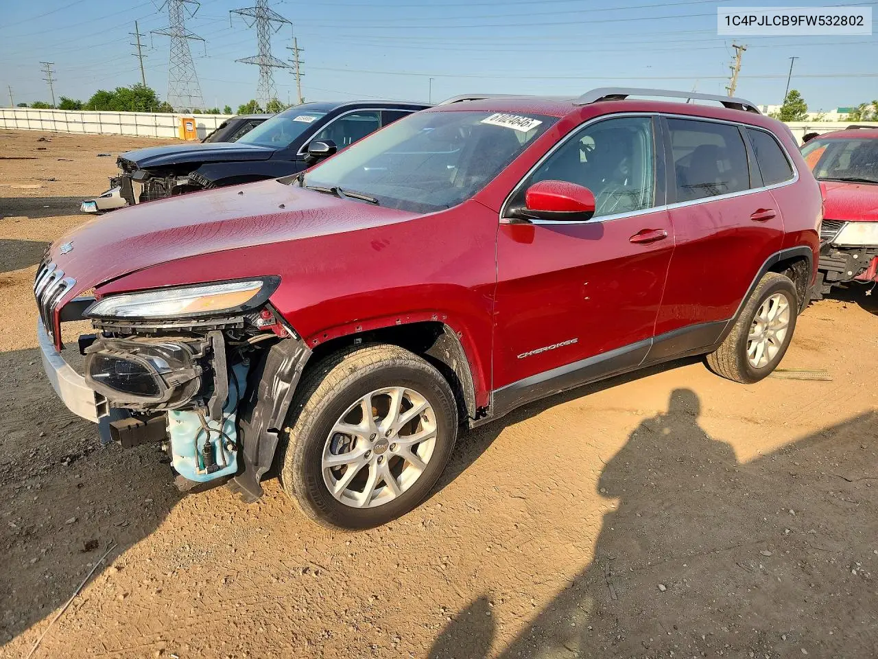 2015 Jeep Cherokee Latitude VIN: 1C4PJLCB9FW532802 Lot: 61024646
