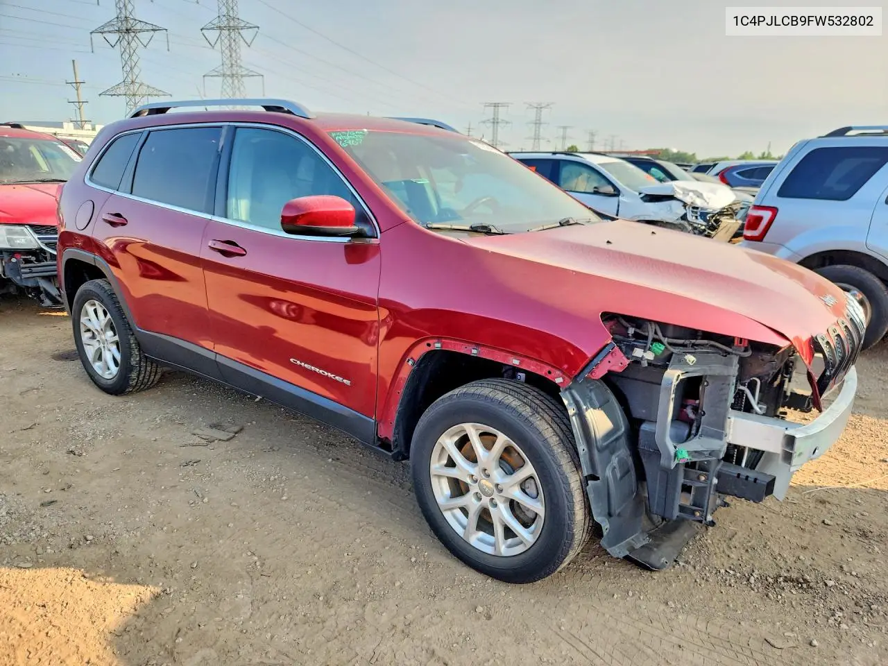 2015 Jeep Cherokee Latitude VIN: 1C4PJLCB9FW532802 Lot: 61024646