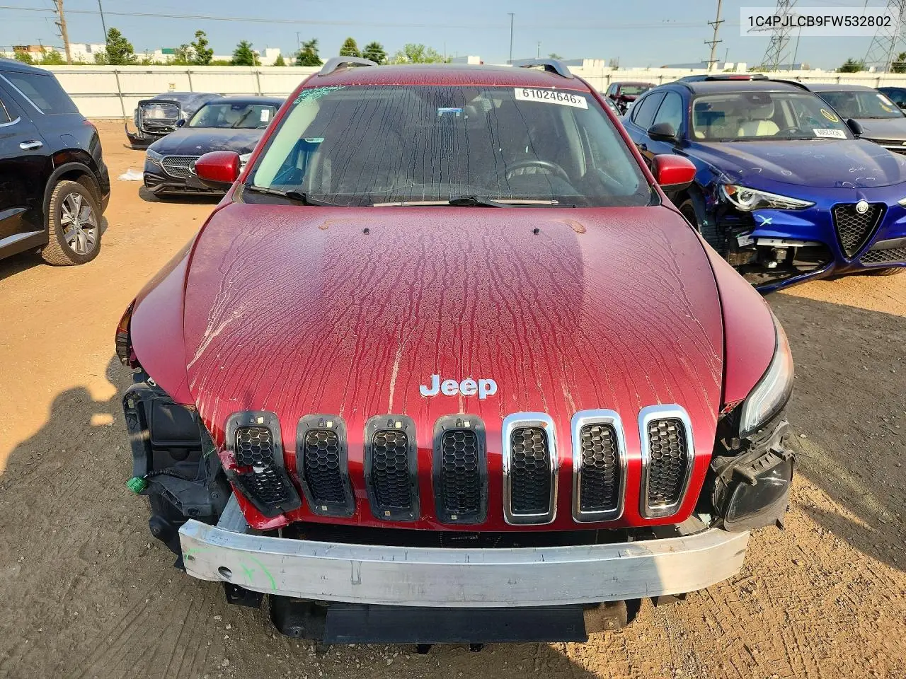 2015 Jeep Cherokee Latitude VIN: 1C4PJLCB9FW532802 Lot: 61024646