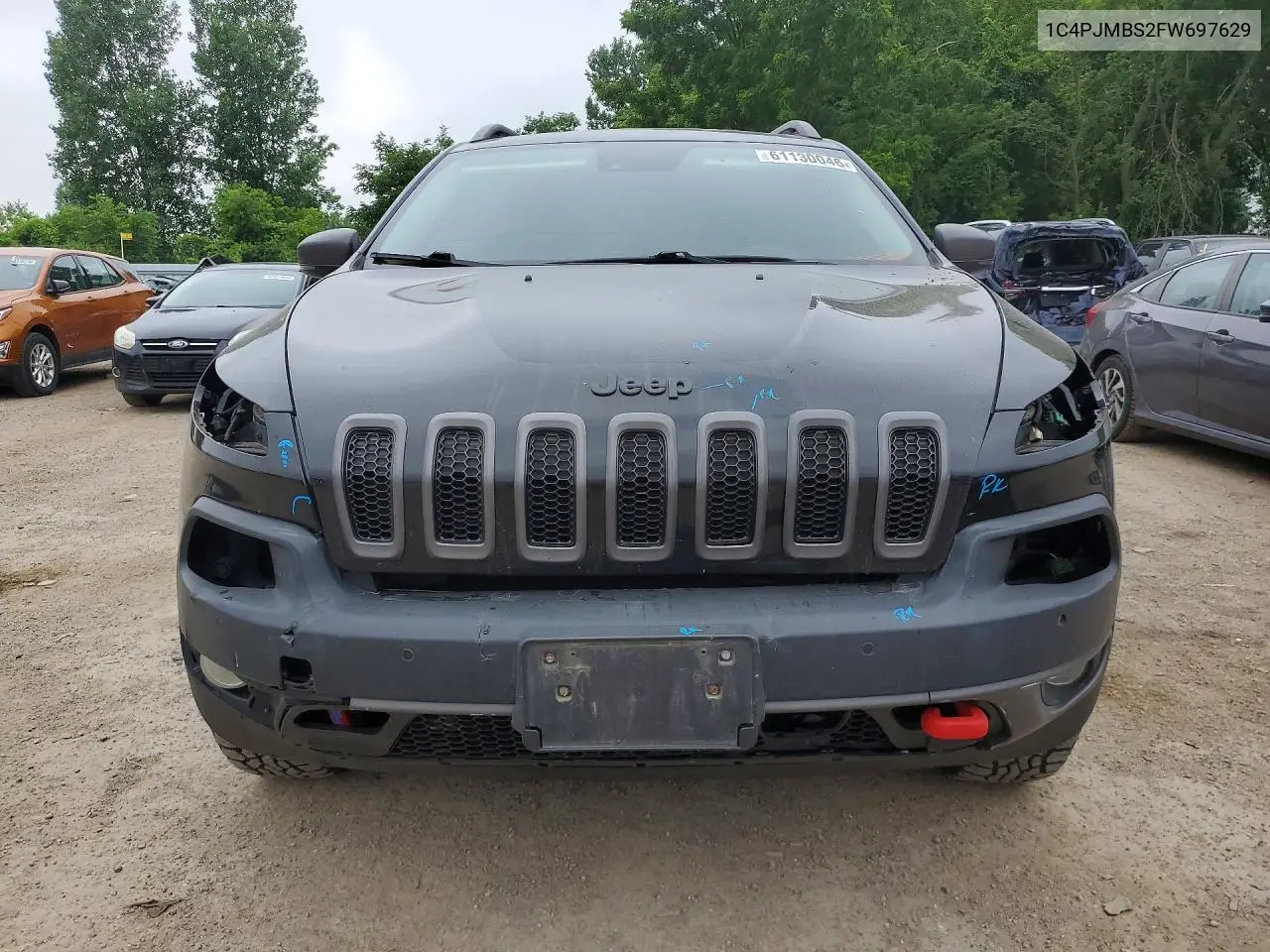 2015 Jeep Cherokee Trailhawk VIN: 1C4PJMBS2FW697629 Lot: 61130046