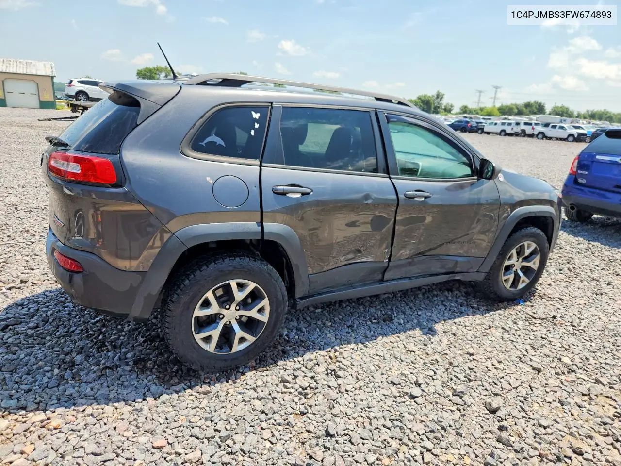 2015 Jeep Cherokee Trailhawk VIN: 1C4PJMBS3FW674893 Lot: 61789676