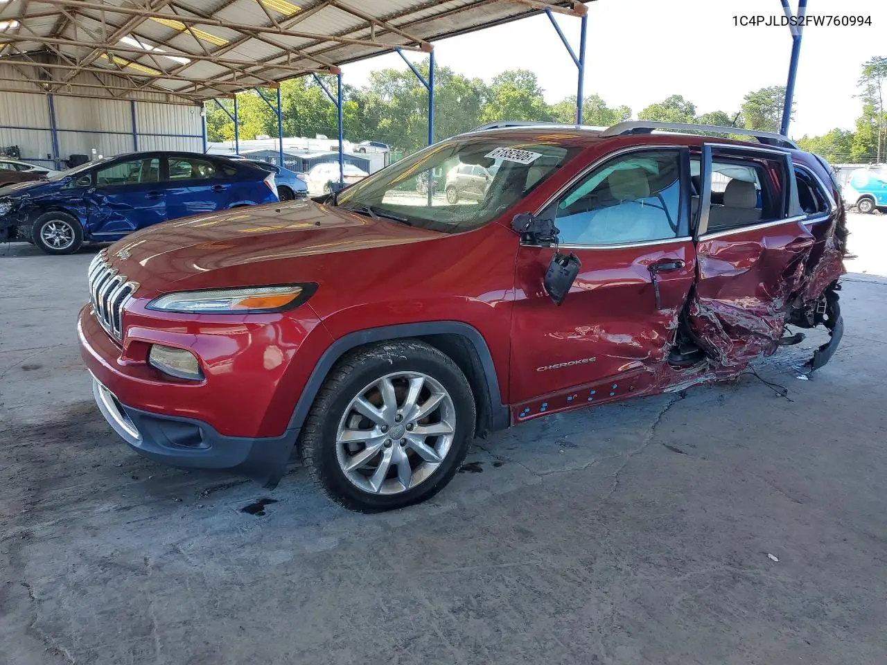 2015 Jeep Cherokee Limited VIN: 1C4PJLDS2FW760994 Lot: 61852906