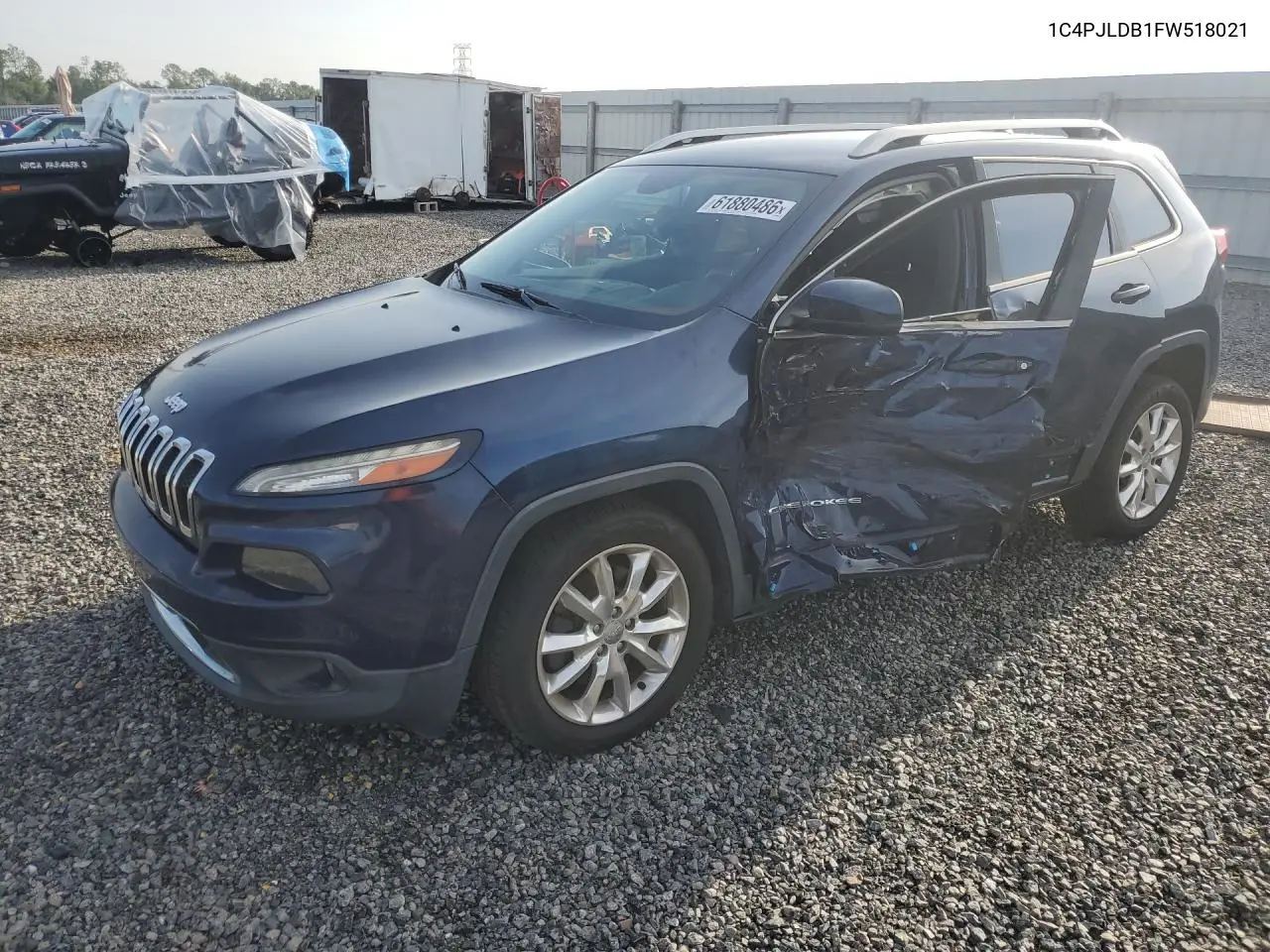 2015 Jeep Cherokee Limited VIN: 1C4PJLDB1FW518021 Lot: 61880486