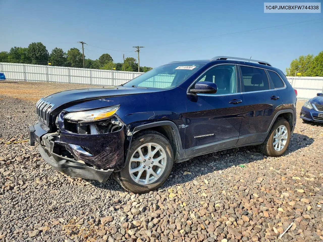 2015 Jeep Cherokee VIN: 1C4PJMCBXFW744338 Lot: 62110656