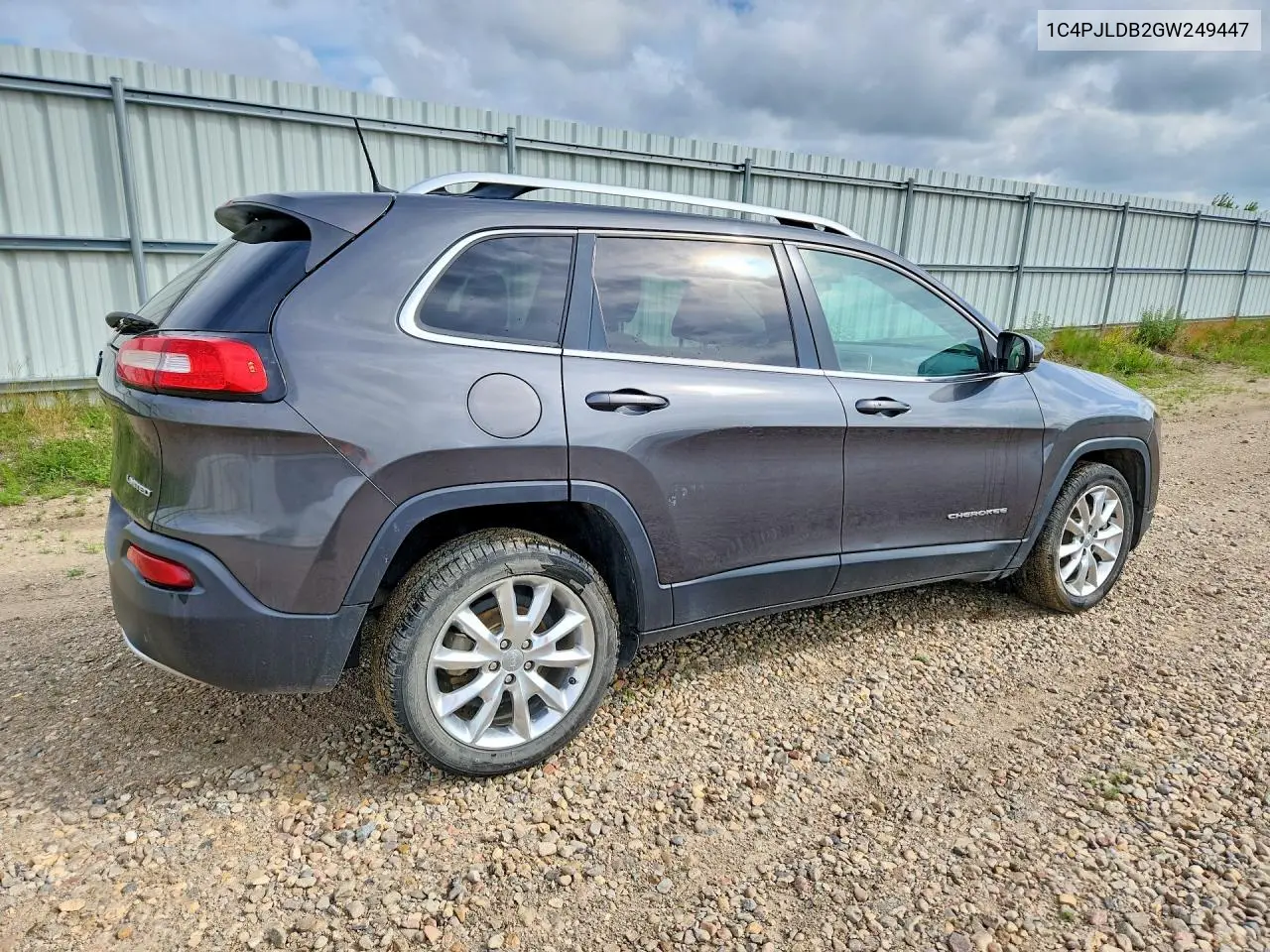 2016 Jeep Cherokee Limited VIN: 1C4PJLDB2GW249447 Lot: 55970756