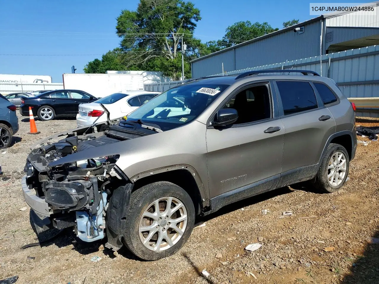 2016 Jeep Cherokee Sport VIN: 1C4PJMAB0GW244886 Lot: 56630056